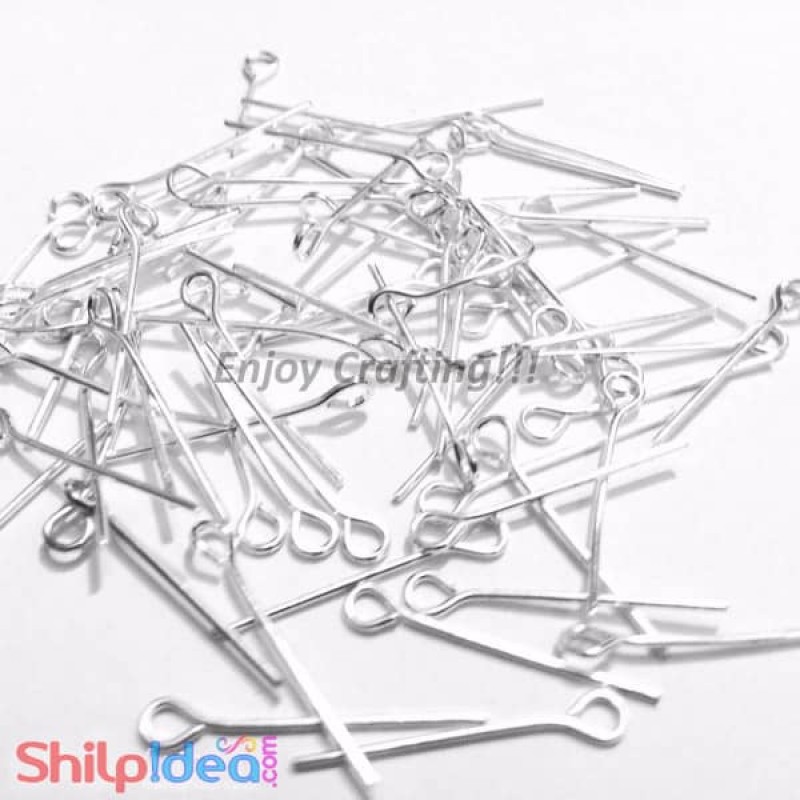 Eye Pins 60mm - Silver - Pack of 25